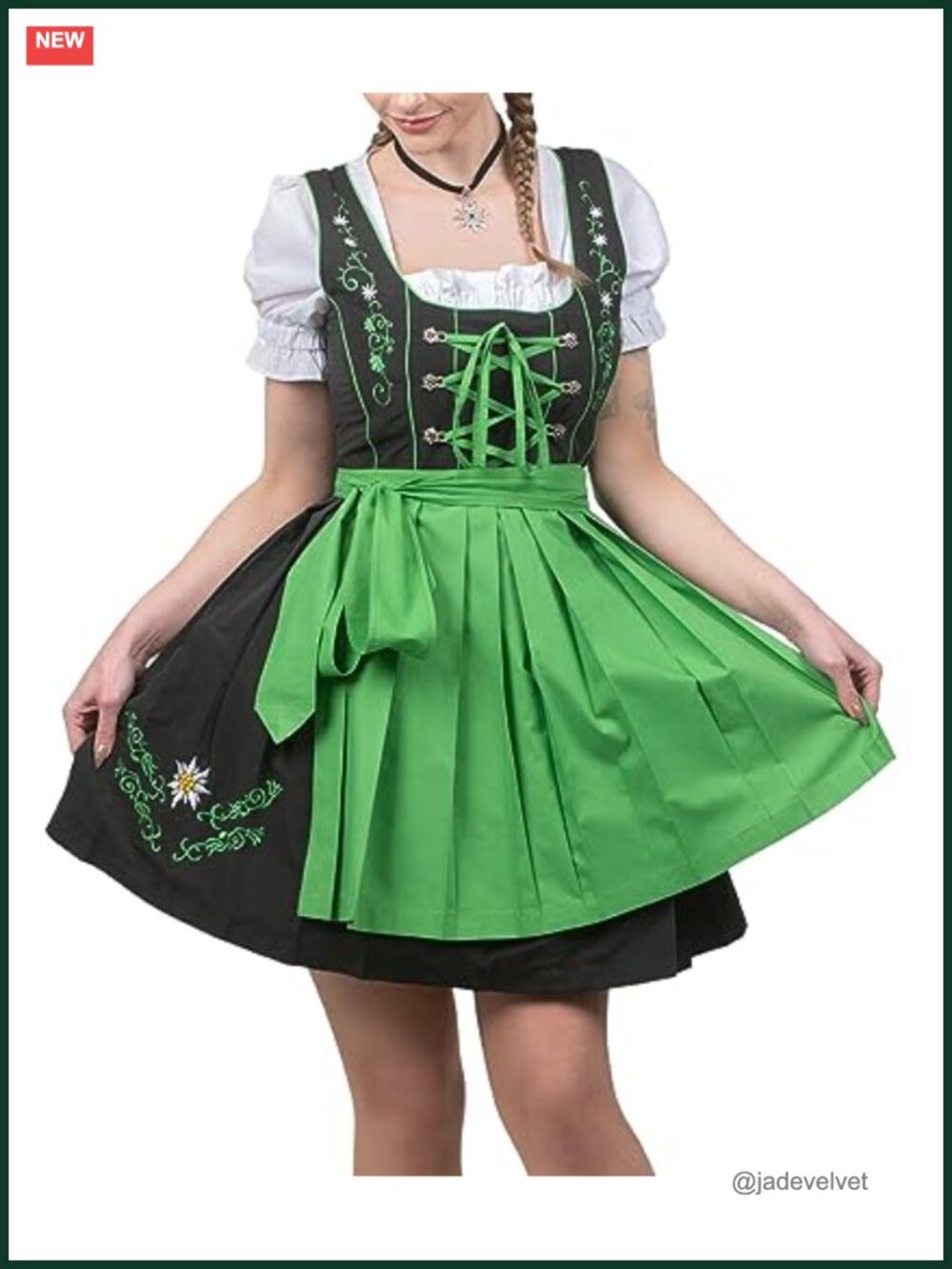 German Dirndl Oktoberfest Dress 3-Piece Cotton Blend